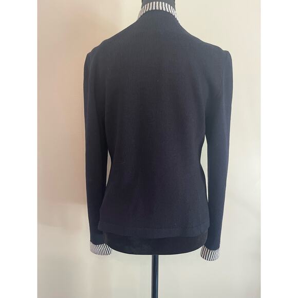 J.S.S knitwear 3 pcs suit small black/cream wool jacket pants tank womens lux - Picture 4 of 16